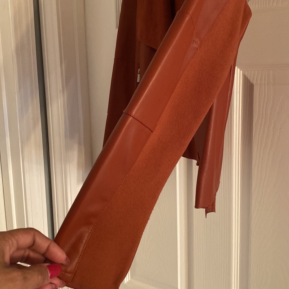 Bagatelle L Faux Leather Jacket, Rust, Like New - Picture 5 of 6